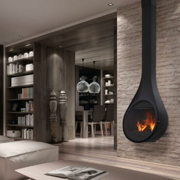 závěsný designový krb drop